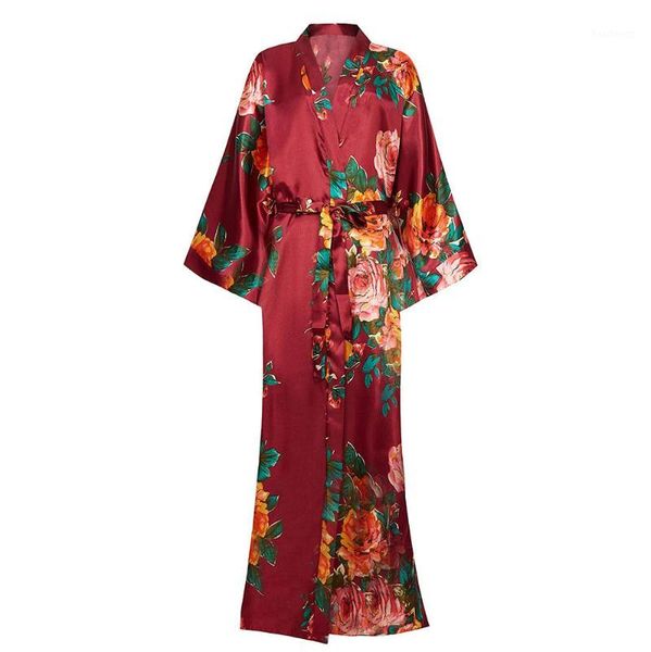burgundy flower long satin women robe bathrobe gown loose lounge casual kimono half sleeve intimate lingerie negligee1, Black;red
burgundy flower long satin women robe bathrobe gown loose lounge casual kimono half sleeve intimate lingerie negligee1, Black;red