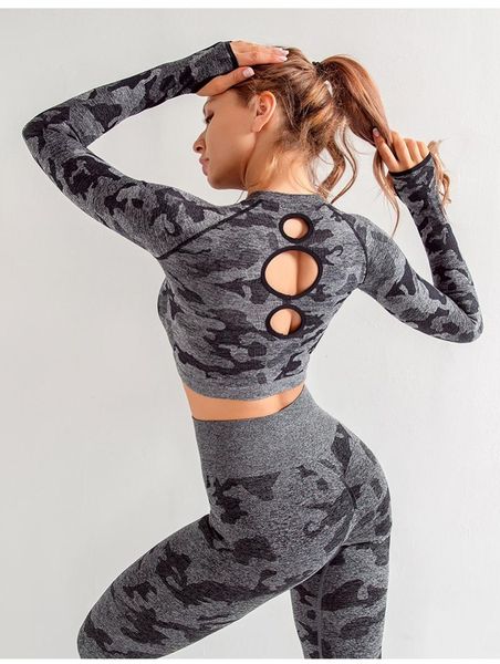 running jerseys seamless yoga t-shirt camouflage fitness sweet preppy tight-fitting autumn breathable hollow long-sleeved sportswear, Black;blue
running jerseys seamless yoga t-shirt camouflage fitness sweet preppy tight-fitting autumn breathable hollow long-sleeved sportswear, Black;blue