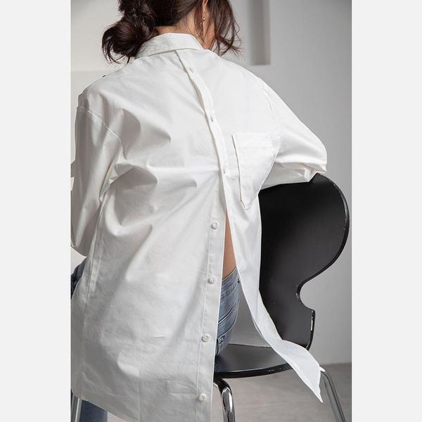 back button pocket split blouse women lapel long sleeve loose fit solid white blouses fashion spring summer female casual 1
back button pocket split blouse women lapel long sleeve loose fit solid white blouses fashion spring summer female casual 1