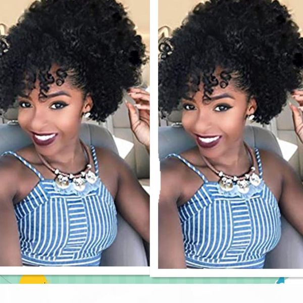 afro puff bun with bangs ponytail hairpieces african american short afro kinky curly brazilian drawstring ponytail hair extention 100% human, Black
afro puff bun with bangs ponytail hairpieces african american short afro kinky curly brazilian drawstring ponytail hair extention 100% human, Black