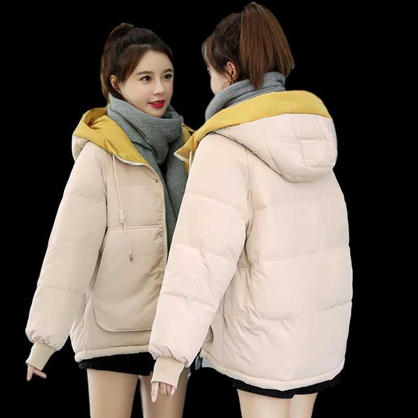 female winter jacket solid hooded zipper short women outwear warm thick loose women clothing 2021 winter coat parkas, Black
female winter jacket solid hooded zipper short women outwear warm thick loose women clothing 2021 winter coat parkas, Black
