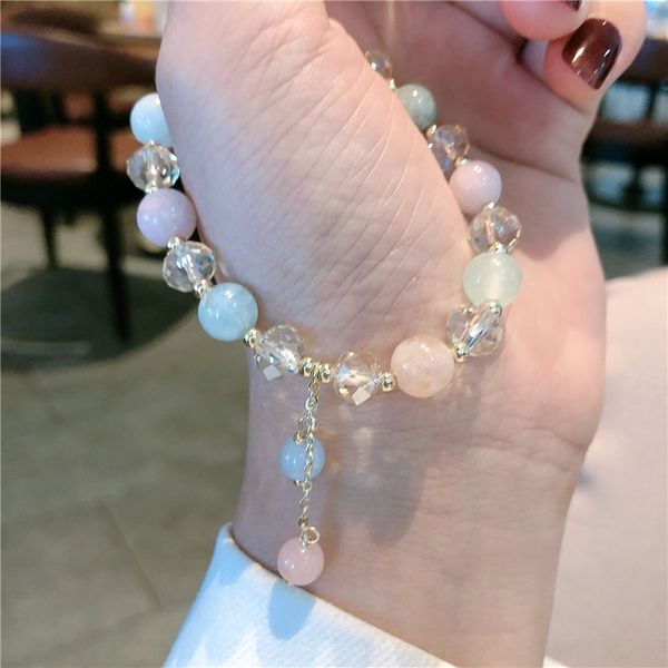 south korea east gate design fashion sea blue treasure pink crystal beaded peach blossom lucky color contrast gift beaded bracelet bracelet, Golden;silver
south korea east gate design fashion sea blue treasure pink crystal beaded peach blossom lucky color contrast gift beaded bracelet bracelet, Golden;silver