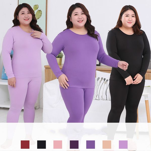 plus size womens close-fitting thermal underwear milk silk long sleeves 6xl warm long johns 2021 new winter underwear set, Black;pink 
plus size womens close-fitting thermal underwear milk silk long sleeves 6xl warm long johns 2021 new winter underwear set, Black;pink