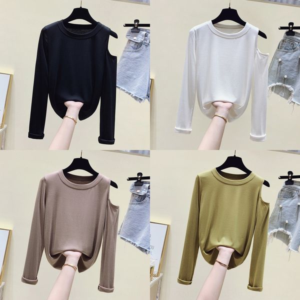 long sleeve t-shirt women's ins slim fit leaky shoulder coat t-shirt clavicle sexythe shoulder ee1oj, White
long sleeve t-shirt women's ins slim fit leaky shoulder coat t-shirt clavicle sexythe shoulder ee1oj, White