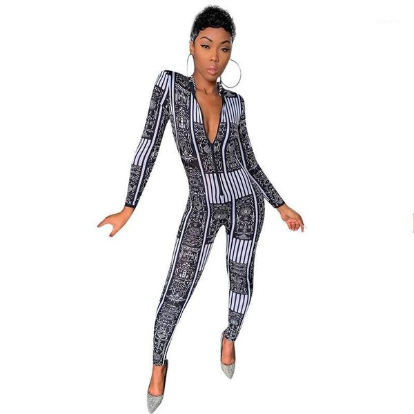 vintage print women jumpsuits zipper design skinny overall beach style full length sports jumpsuits1, Black;white
vintage print women jumpsuits zipper design skinny overall beach style full length sports jumpsuits1, Black;white