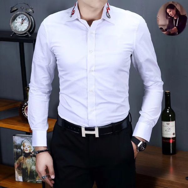 solid casual men clothing long sleeve shirt male pure cotton plus size dy2127 grno, White;black
solid casual men clothing long sleeve shirt male pure cotton plus size dy2127 grno, White;black