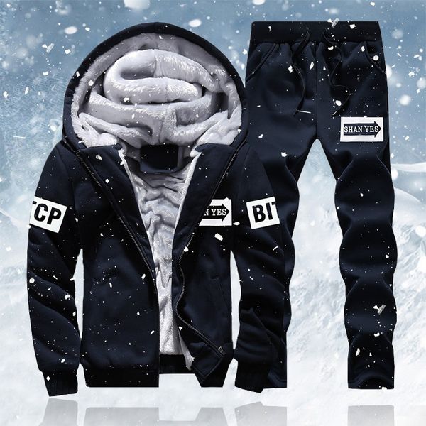 winter men fleece sweat suits men's warm jacket+pants sportwear suit male sport tracksuit set casual hoodie thick jogger sets, Black
winter men fleece sweat suits men's warm jacket+pants sportwear suit male sport tracksuit set casual hoodie thick jogger sets, Black