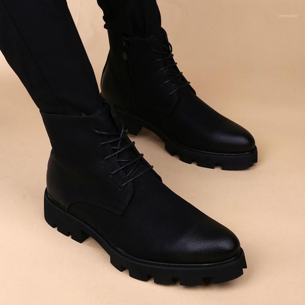 british design men casual business wedding formal dress genuine leather boots black platform shoes lace-up ankle boot man botas1
british design men casual business wedding formal dress genuine leather boots black platform shoes lace-up ankle boot man botas1