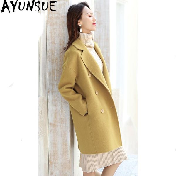 women's wool & blends ayunsue 100% coat female jacket autumn women double side woolen coats korean long jackets casaco feminino my4171, Black
women's wool & blends ayunsue 100% coat female jacket autumn women double side woolen coats korean long jackets casaco feminino my4171, Black