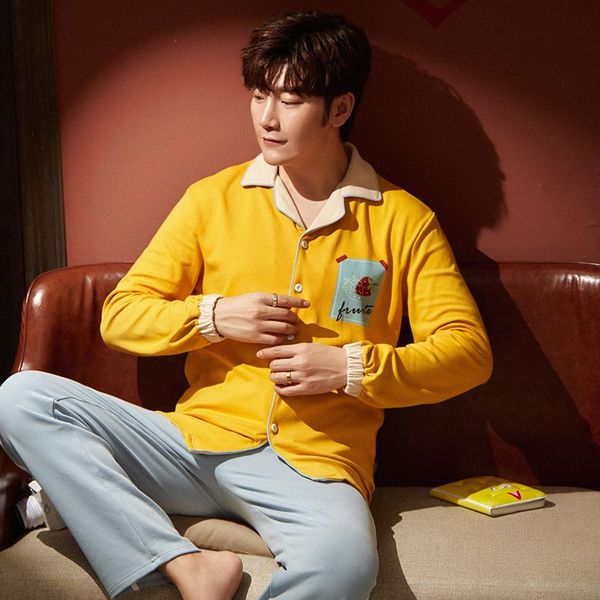 2020 pajamas men's cardigan long-sleeved lapel cotton casual homewear men comfortable home suit spring and autumn new, Black;brown
2020 pajamas men's cardigan long-sleeved lapel cotton casual homewear men comfortable home suit spring and autumn new, Black;brown