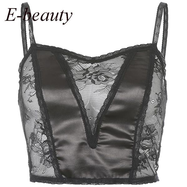 black mall goth y2k crop women dark academia aesthetic vintage 90s streetwear v neck lace patchwork e girl cami, White
black mall goth y2k crop women dark academia aesthetic vintage 90s streetwear v neck lace patchwork e girl cami, White