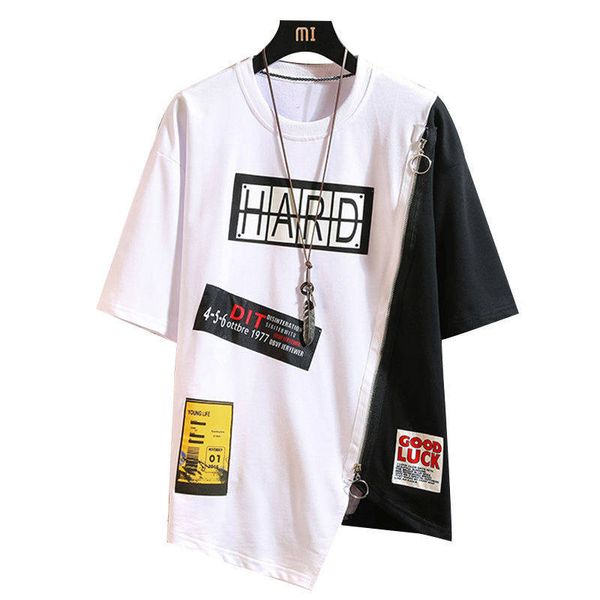summer korean version of the new belt pendant casual round neck large size left sleeve zipper t-shirt men's clothing kg-1159, White;black
summer korean version of the new belt pendant casual round neck large size left sleeve zipper t-shirt men's clothing kg-1159, White;black