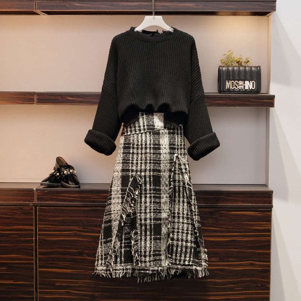 large women's clothing autumn and winter fat mm loose show thin foreign style age reducing cover belly sweater half length skirt fried, Black;gray
large women's clothing autumn and winter fat mm loose show thin foreign style age reducing cover belly sweater half length skirt fried, Black;gray