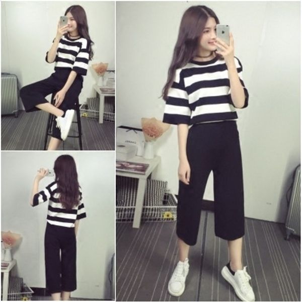 f2rsw summer casual student women's suit two-piece fashionable korean-style striped t-shirt loose pan pants wide leg pantswide leg cr, Gray
f2rsw summer casual student women's suit two-piece fashionable korean-style striped t-shirt loose pan pants wide leg pantswide leg cr, Gray
