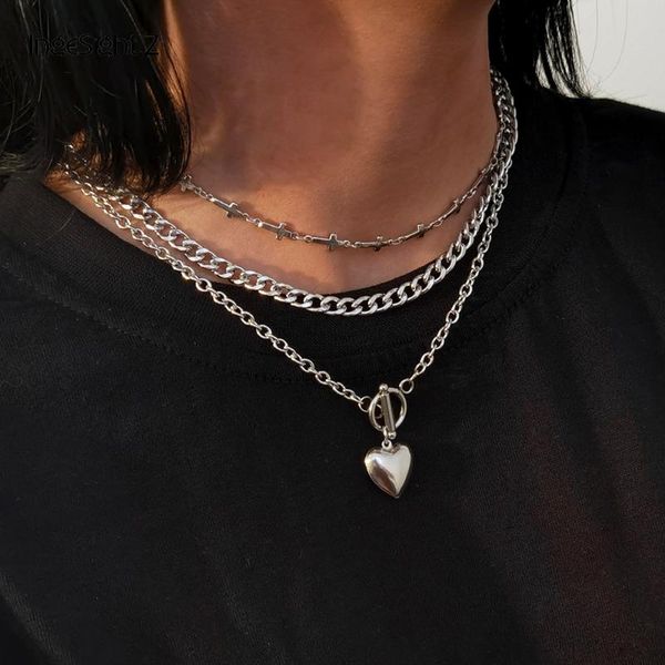 ingesight.z 3pcs/set stainless steel toggle lasso love heart pendant necklace for women men copper cross choker necklace jewelry, Silver
ingesight.z 3pcs/set stainless steel toggle lasso love heart pendant necklace for women men copper cross choker necklace jewelry, Silver