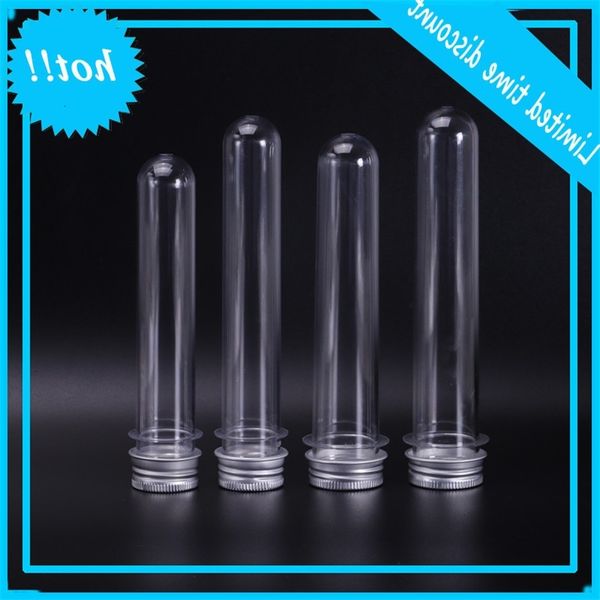 40ml empty clear pet plastic test tube bottle used as face mask candy phone cable container with aluminum cap
40ml empty clear pet plastic test tube bottle used as face mask candy phone cable container with aluminum cap