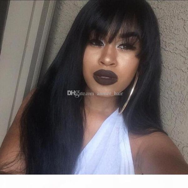 silky straight pre plucked full lace human hair wigs with full bangs 130% density glueless brazilian full lace wig remy, Black;brown
silky straight pre plucked full lace human hair wigs with full bangs 130% density glueless brazilian full lace wig remy, Black;brown