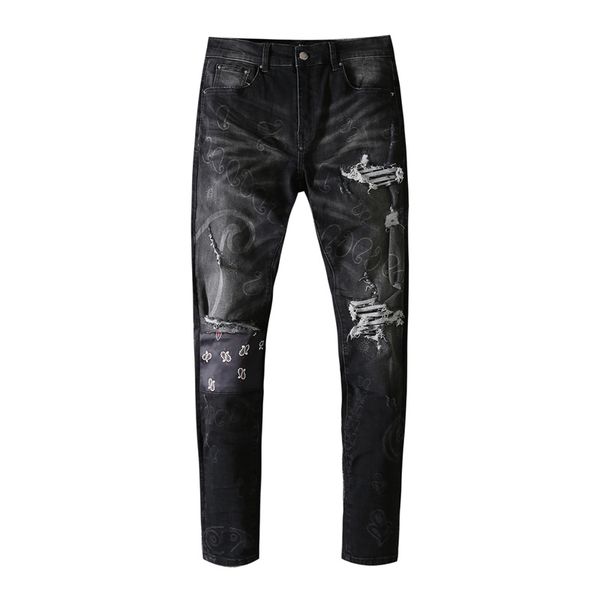 new men jeans kneet patchwork distressed ripped jeans fashion design straight motorcycle biker causal denim pants streetwear style, Blue
new men jeans kneet patchwork distressed ripped jeans fashion design straight motorcycle biker causal denim pants streetwear style, Blue