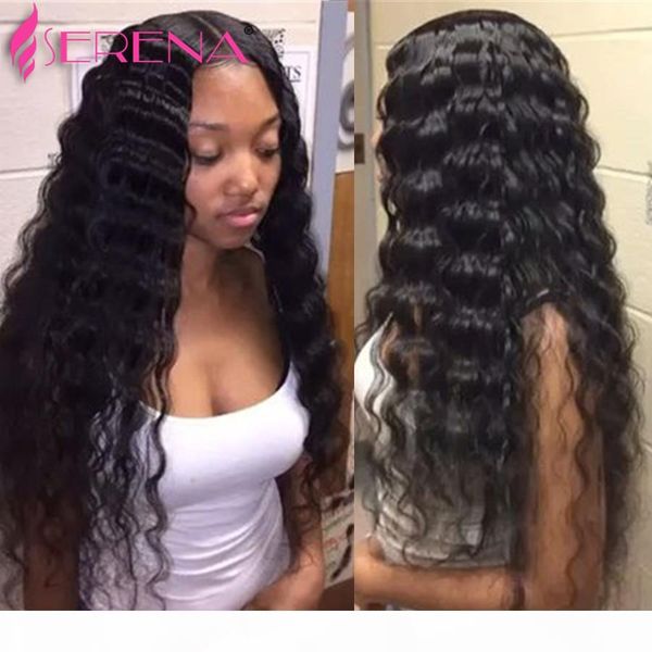 virgin brazilian hair bundles with closure loose deep wave wavy human hair extensions dyeable weft wet and wavy curly malaysian hair bundles, Black;brown