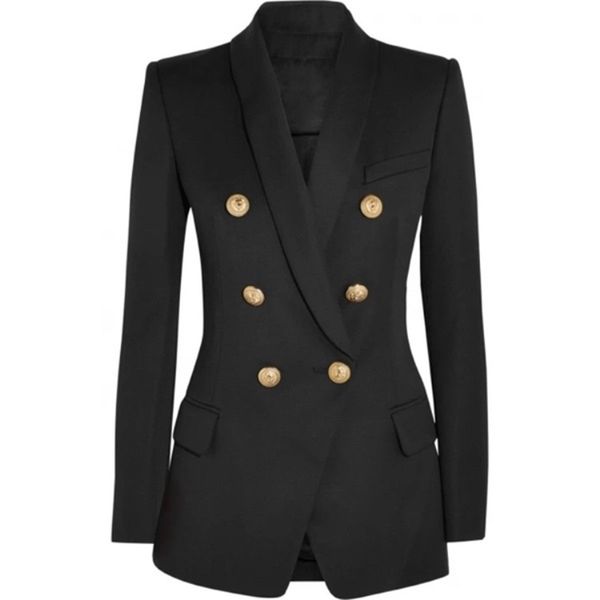 high street new fashion 2020 designer blazer women's long sleeve double breasted metal lion buttons long blazer outer wear lj201214, White;black
high street new fashion 2020 designer blazer women's long sleeve double breasted metal lion buttons long blazer outer wear lj201214, White;black