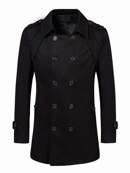 men double breasted strap detail overcoat g6cj#, Black;brown
men double breasted strap detail overcoat g6cj#, Black;brown
