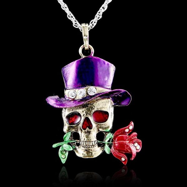 pendant necklaces dxjel gothic necklace vintage skull flower enamel crystal antique jewelry drop women gift, Silver
pendant necklaces dxjel gothic necklace vintage skull flower enamel crystal antique jewelry drop women gift, Silver