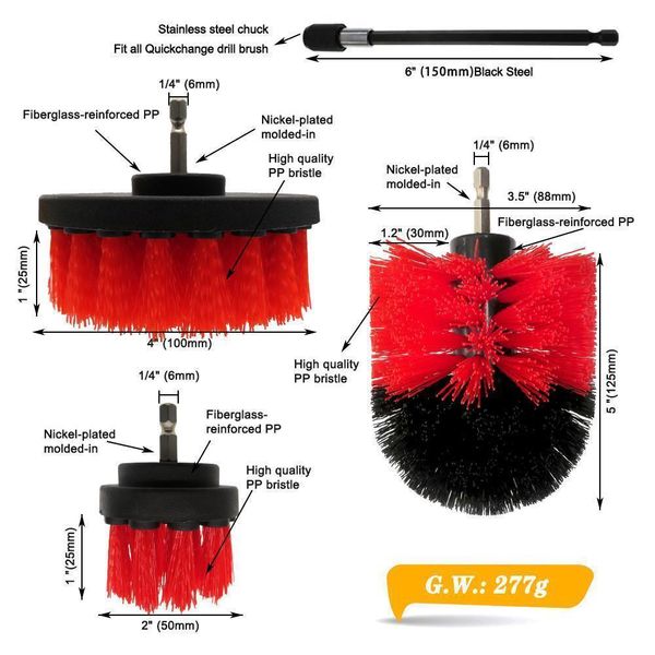 4pcs/set power scrubber drill brush kit electric cleaning brush with extension for car,grout, tiles,bathroom, kitchen & q jllwvb
4pcs/set power scrubber drill brush kit electric cleaning brush with extension for car,grout, tiles,bathroom, kitchen & q jllwvb