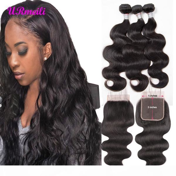 urmeili nice brazilian body wave virgin hair 3 4 bundles with 5x5 lace closure double weft remy human hair bundles with closure, Black;brown
urmeili nice brazilian body wave virgin hair 3 4 bundles with 5x5 lace closure double weft remy human hair bundles with closure, Black;brown