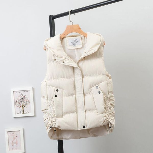 2020 new women's winter korean cotton padded sleeveless vest female warm thickening hooded all-match solid short waistcoat a231, Black;white
2020 new women's winter korean cotton padded sleeveless vest female warm thickening hooded all-match solid short waistcoat a231, Black;white