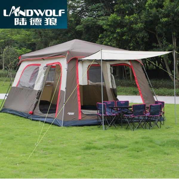 landwolf brown color ultralarge 6 10 12 double layer outdoor 2living rooms hall family camping tent include 1set front pole
landwolf brown color ultralarge 6 10 12 double layer outdoor 2living rooms hall family camping tent include 1set front pole