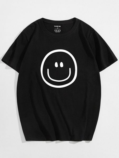 men expression print tee w122#, White;black
men expression print tee w122#, White;black