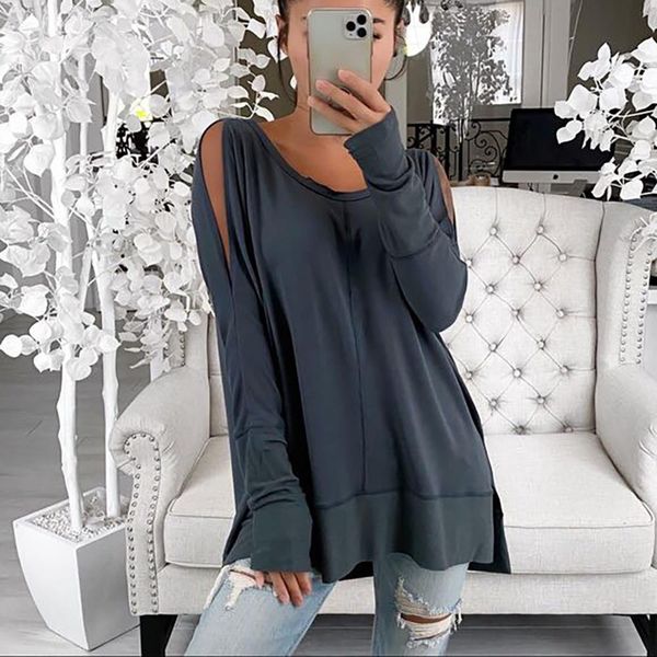 2021 new women autumn o-neck casual t-shirts winter solid off shoulder long sleeve basic female irregular loose t shirt tees bso7, White
2021 new women autumn o-neck casual t-shirts winter solid off shoulder long sleeve basic female irregular loose t shirt tees bso7, White