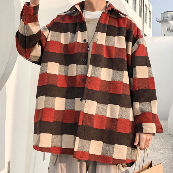 autumn tartan coat men's fashion contrast color retro casual woolen jacket men streetwear wild loose long woolen coat men m-2xl, Black
autumn tartan coat men's fashion contrast color retro casual woolen jacket men streetwear wild loose long woolen coat men m-2xl, Black