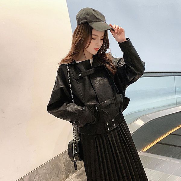 news 2020" short soft synthetic fur coat, motorcycle women's leather coat