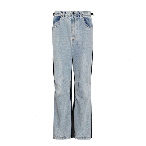 twotwinstyle vintage hit color denim women's trousers high waist ruched straight jeans for female autumn fashion tide 201223, Blue
twotwinstyle vintage hit color denim women's trousers high waist ruched straight jeans for female autumn fashion tide 201223, Blue