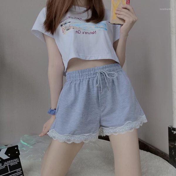 women sweet lace splice casual shorts female summer new ins loose student harajuku elastic waist wide leg shorts college style1, White;black
women sweet lace splice casual shorts female summer new ins loose student harajuku elastic waist wide leg shorts college style1, White;black