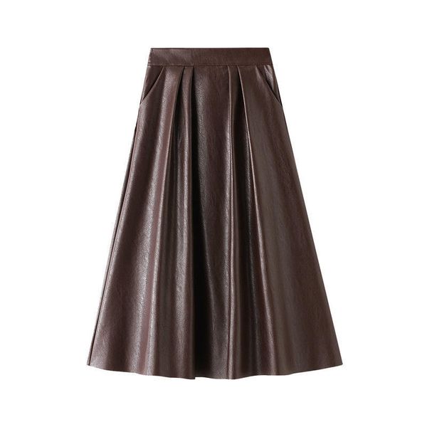 vintage pu faux leather long skirt jupe femme mujer faldas casual fashion streetwear black woman skirts saias solid color q3362 y1214
vintage pu faux leather long skirt jupe femme mujer faldas casual fashion streetwear black woman skirts saias solid color q3362 y1214