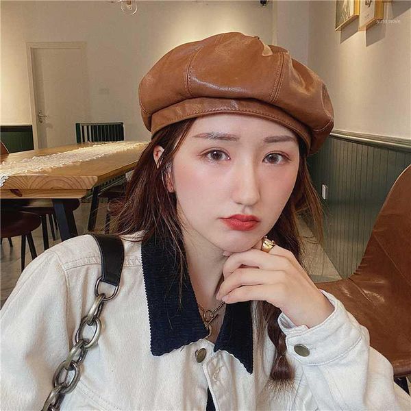 classic individuality pu leather beret gentle lady autumn joker solid hats retro casual versatile painter hat trend leisure1, Blue;gray
classic individuality pu leather beret gentle lady autumn joker solid hats retro casual versatile painter hat trend leisure1, Blue;gray