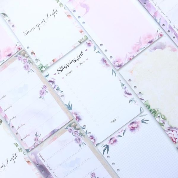 notepads domikee cartoon flower pattern 6 holes refilling inner papers for binder spiral notebook:blank,weekly planner,shopping list a5a6, Purple;pink
notepads domikee cartoon flower pattern 6 holes refilling inner papers for binder spiral notebook:blank,weekly planner,shopping list a5a6, Purple;pink