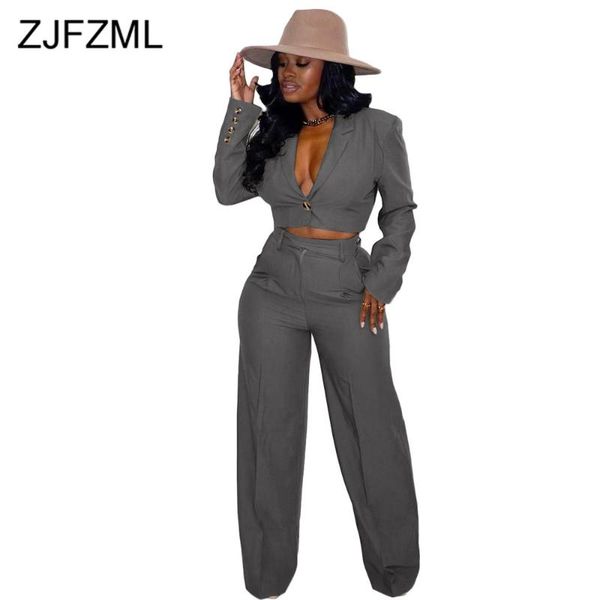 women's tracksuits office lady blazer 2 piece suits autumn clothes for women notched long sleeve crop coat and wide leg pant business w, Gray
women's tracksuits office lady blazer 2 piece suits autumn clothes for women notched long sleeve crop coat and wide leg pant business w, Gray