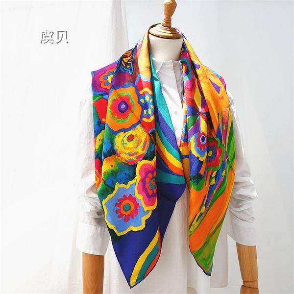 colorful printed natural scarf women 100% real silk soft big square wrap bandana shawl gift for lady girl 201023, Blue;gray
colorful printed natural scarf women 100% real silk soft big square wrap bandana shawl gift for lady girl 201023, Blue;gray