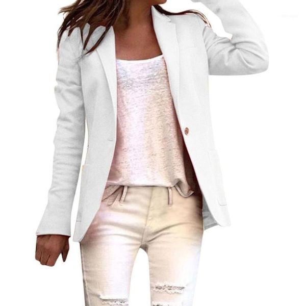 office lady blazer long sleeve solid color single button blazer suit jacket female basic coat pink blue white black autumn1
office lady blazer long sleeve solid color single button blazer suit jacket female basic coat pink blue white black autumn1