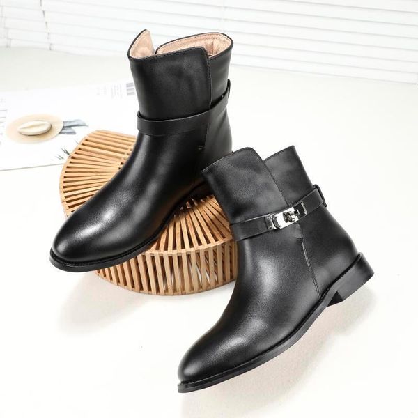 classic fashion metal lock winter women ankle boots genuine leather ladies short flats heel buckled brand shoes zapatos mujer1, Black
classic fashion metal lock winter women ankle boots genuine leather ladies short flats heel buckled brand shoes zapatos mujer1, Black