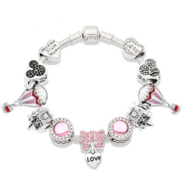 16-21cm new charm bracelet 925 silver fit pandora european bracelets bowknot love pink enamel pendant five petals flower charm bead accessor, Black
16-21cm new charm bracelet 925 silver fit pandora european bracelets bowknot love pink enamel pendant five petals flower charm bead accessor, Black