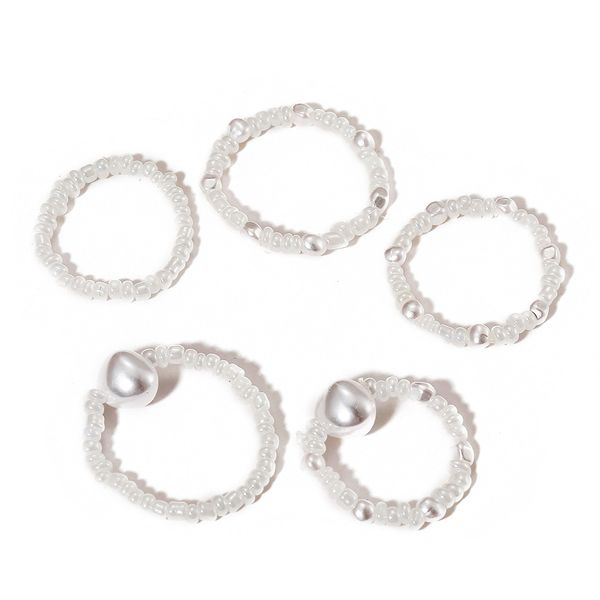 5pcs kpop cute multi beaded imitation pearl colorful crystal adjustable rope chain rings for women minimalist acrylic beads ring, Silver
5pcs kpop cute multi beaded imitation pearl colorful crystal adjustable rope chain rings for women minimalist acrylic beads ring, Silver