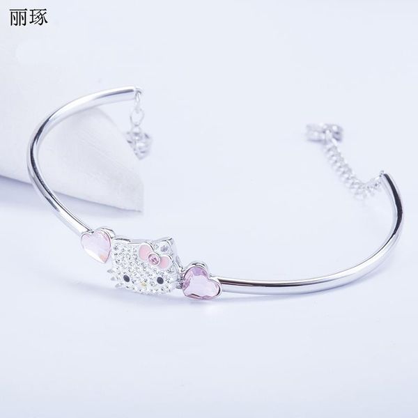 austrian rhinestone kitty cat pink peach love heart crystal bracelet stainless steel titanium anti-bleaching imitation allergy, Black
austrian rhinestone kitty cat pink peach love heart crystal bracelet stainless steel titanium anti-bleaching imitation allergy, Black