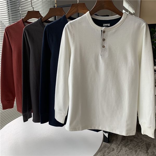 american style henley collar imitation slub cotton cross stripe texture inside small terry thread closing long sleeve sweater
american style henley collar imitation slub cotton cross stripe texture inside small terry thread closing long sleeve sweater