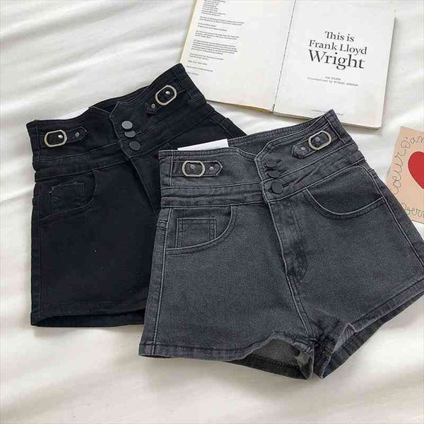 design sense jeans three buttons high waist denim shorts women spring korean style slim skinny a-line wide leg shorts, White;black
design sense jeans three buttons high waist denim shorts women spring korean style slim skinny a-line wide leg shorts, White;black