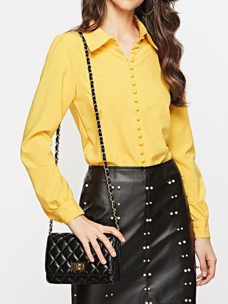 women's blouses & shirts irisapparels women temperament shirt office lady 2021 autumn yellow long-sleeved button fashion solid color1, White
women's blouses & shirts irisapparels women temperament shirt office lady 2021 autumn yellow long-sleeved button fashion solid color1, White