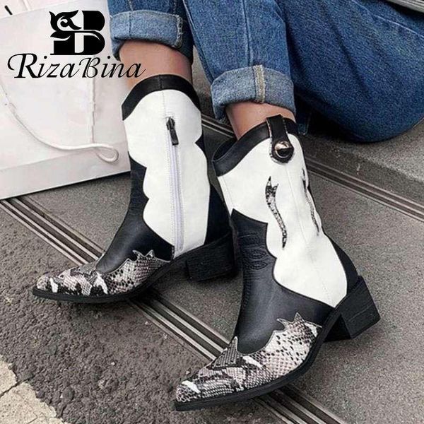 rizabina women half short boots genuine leather mixed color casual flats shoes women winter western cowgirl footwear size 34-39, Black
rizabina women half short boots genuine leather mixed color casual flats shoes women winter western cowgirl footwear size 34-39, Black